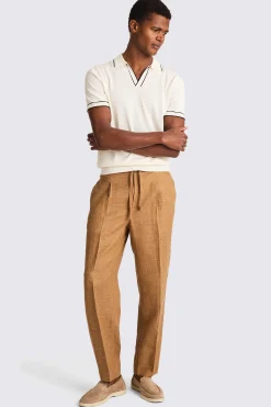 Off White Contrast Placket Skipper Polo