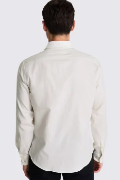 Off White Melange Brushed Shirt
