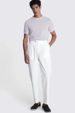 Off White Pleated Trousers