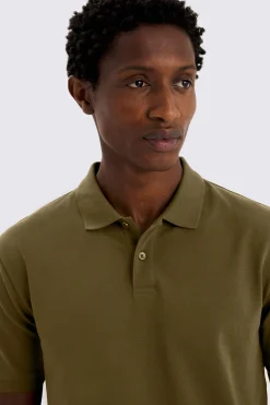 Olive Piqué Polo Shirt