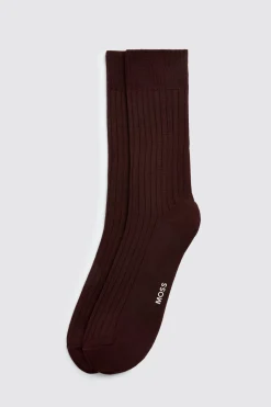 Plum Fine Ribbed Socks