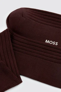 Plum Fine Ribbed Socks