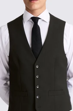 Regular Fit Black Stretch Waistcoat