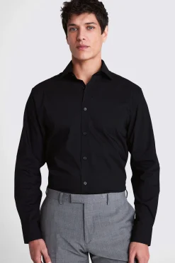 Regular Fit Black Stretch Shirt