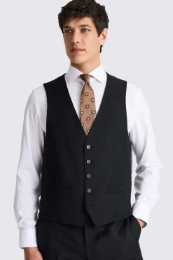 Regular Fit Black Twill Suit