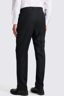 Regular Fit Black Twill Trousers