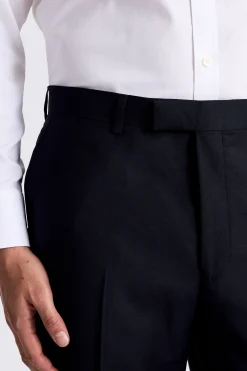 Regular Fit Black Twill Trousers