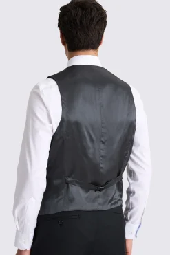 Regular Fit Black Twill Waistcoat