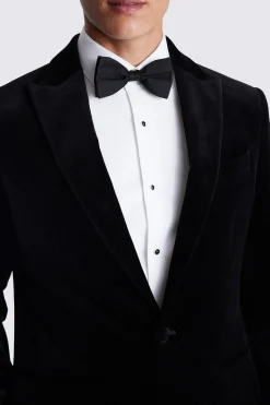 Regular Fit Black Velvet Jacket