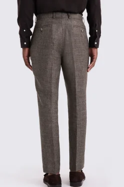 Regular Fit Brown Linen Trousers