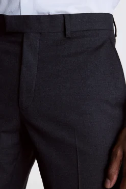 Regular Fit Charcoal Stretch Trouser