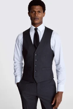 Regular Fit Charcoal Stretch Waistcoat