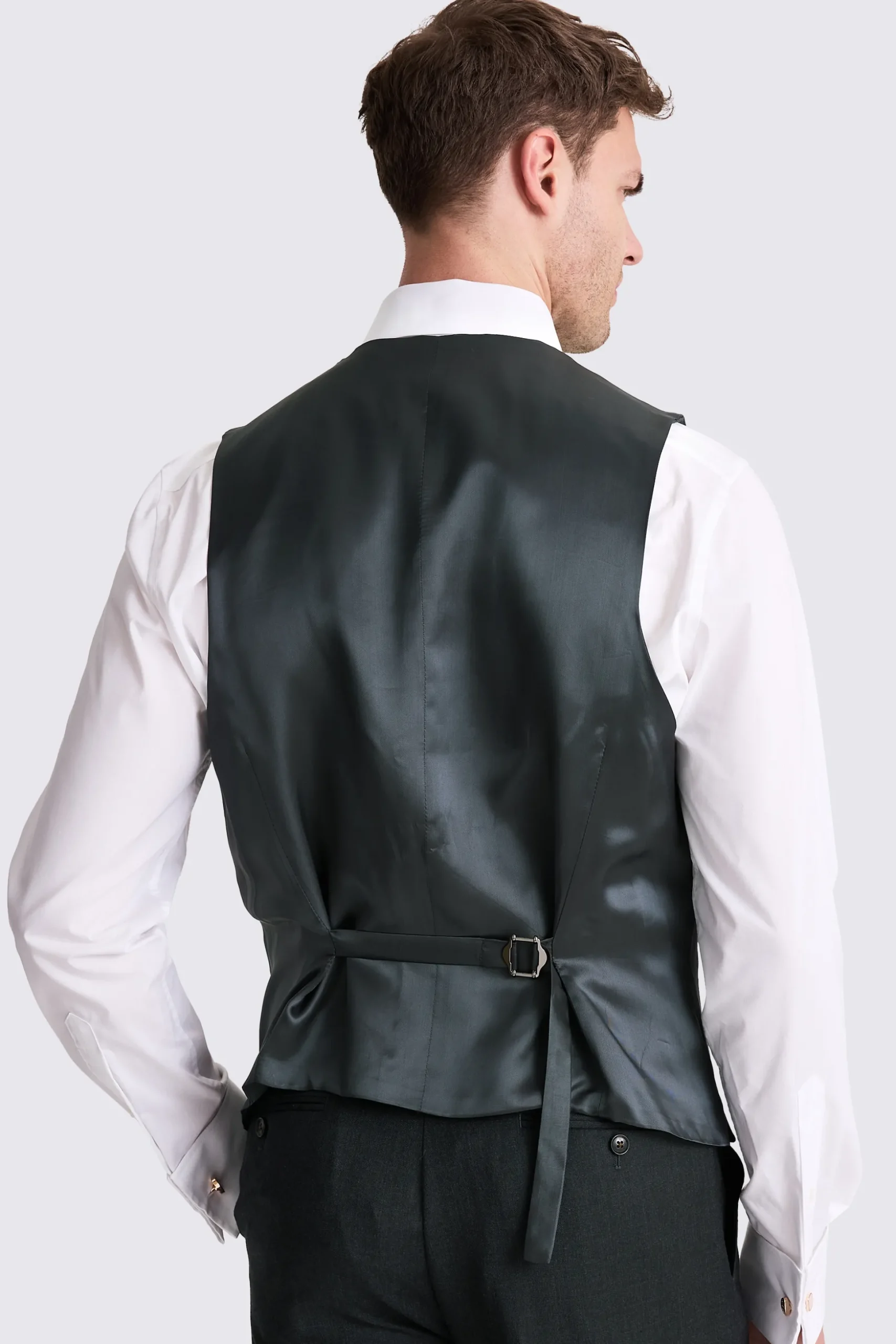Regular Fit Charcoal Twill Waistcoat