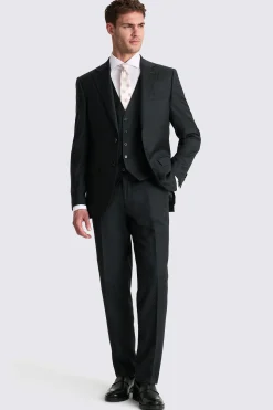 Regular Fit Charcoal Twill Suit