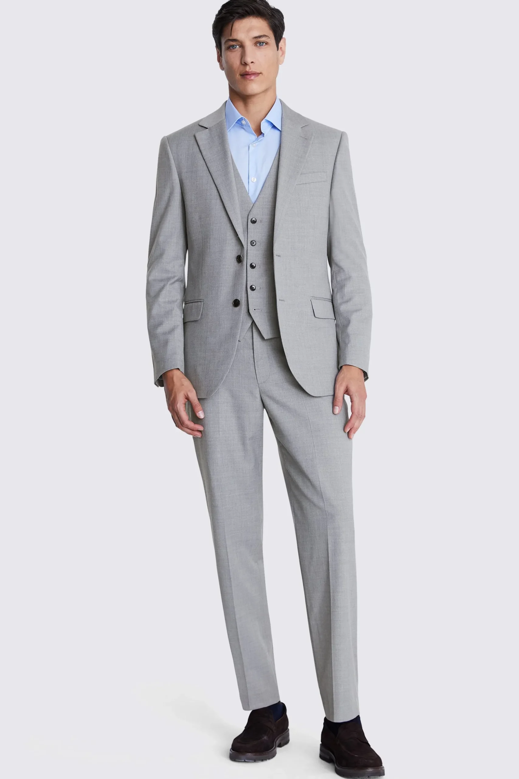 Regular Fit Grey Stretch Suit
