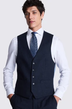 Regular Fit Ink Herringbone Waistcoat