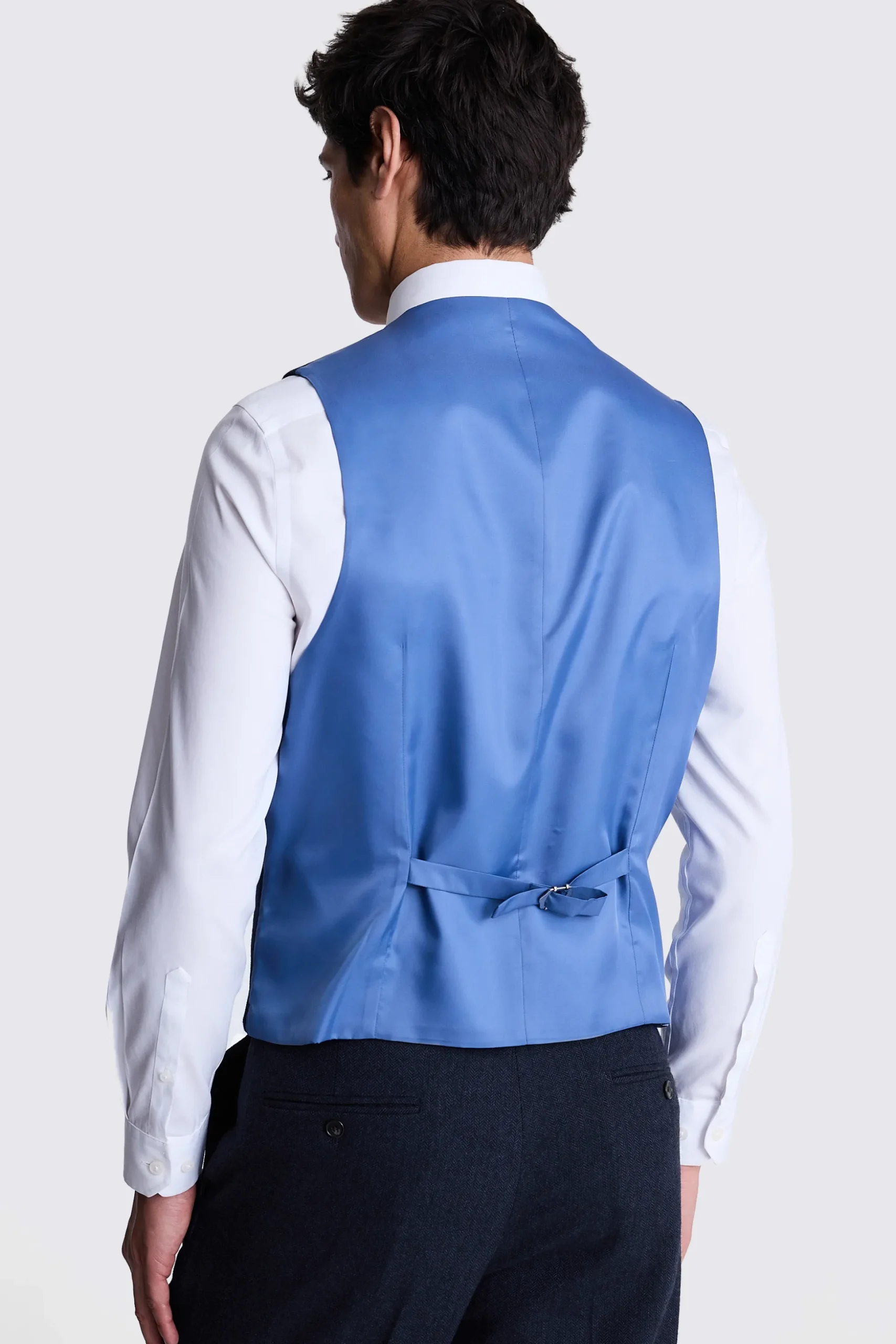Regular Fit Ink Herringbone Waistcoat