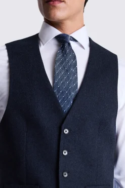 Regular Fit Ink Herringbone Waistcoat