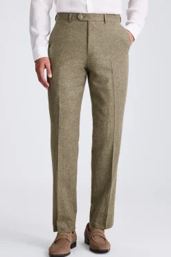 Regular Fit Khaki Cotton Linen Suit