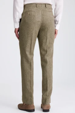 Regular Fit Khaki Cotton Linen Trousers