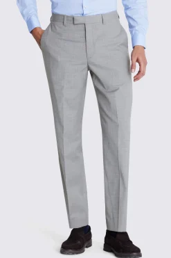 Regular Fit Light Grey Stretch Trousers
