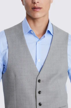 Regular Fit Light Grey Stretch Waistcoat