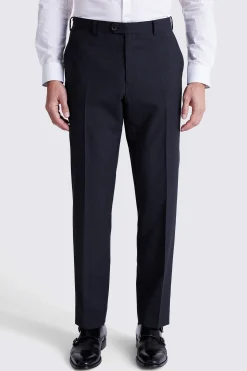 Regular Fit Navy Check Trousers
