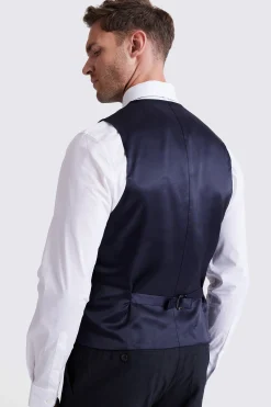 Regular Fit Navy Check Waistcoat