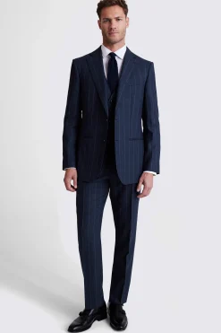 Regular Fit Navy Stripe Suit