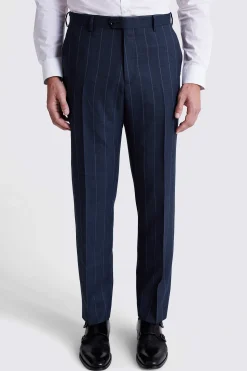 Regular Fit Navy Stripe Trousers