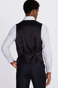 Regular Fit Navy Twill Waistcoat
