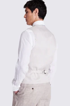 Regular Fit Oatmeal Linen Waistcoat