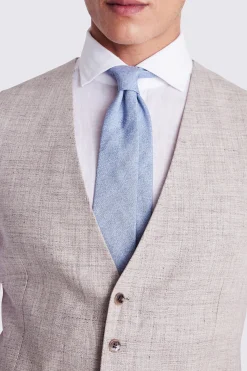 Regular Fit Oatmeal Linen Waistcoat