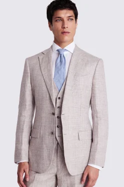 Regular Fit Oatmeal Linen Suit