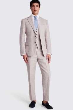 Regular Fit Oatmeal Linen Suit