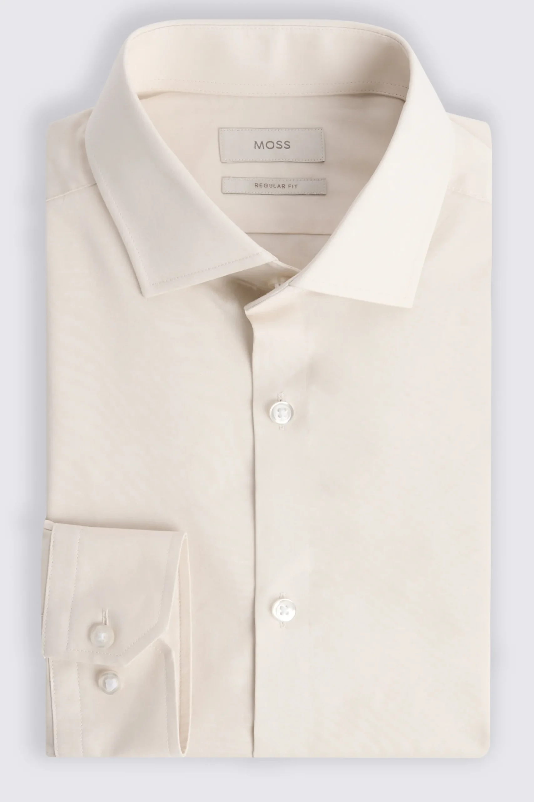 Regular Fit Off White Stretch Shirt
