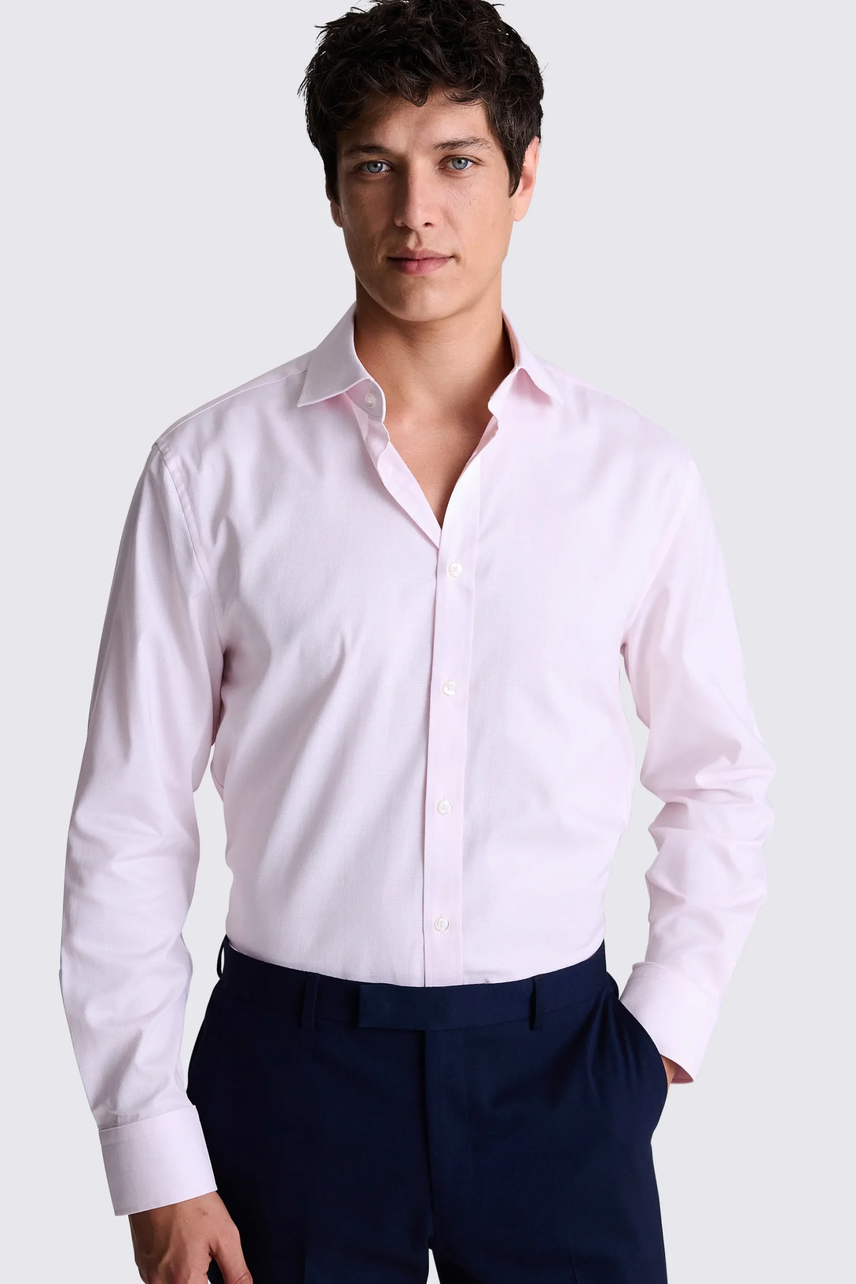 Regular Fit Pink Dobby Stretch Shirt