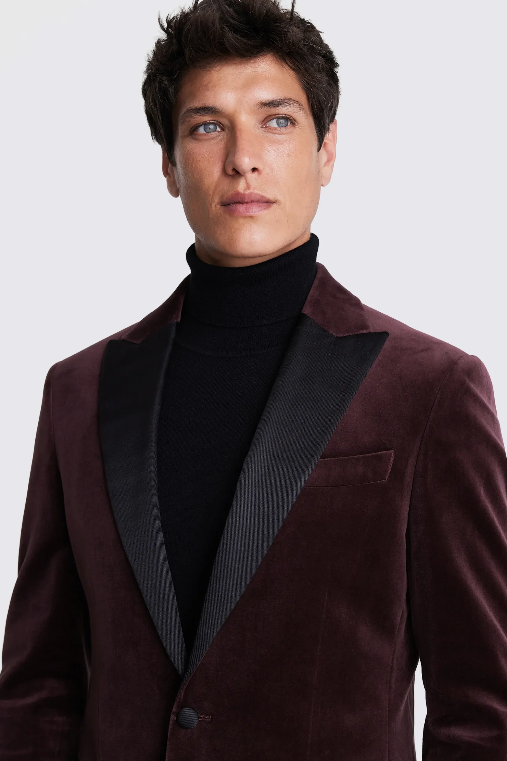 Regular Fit Plum Velvet Jacket