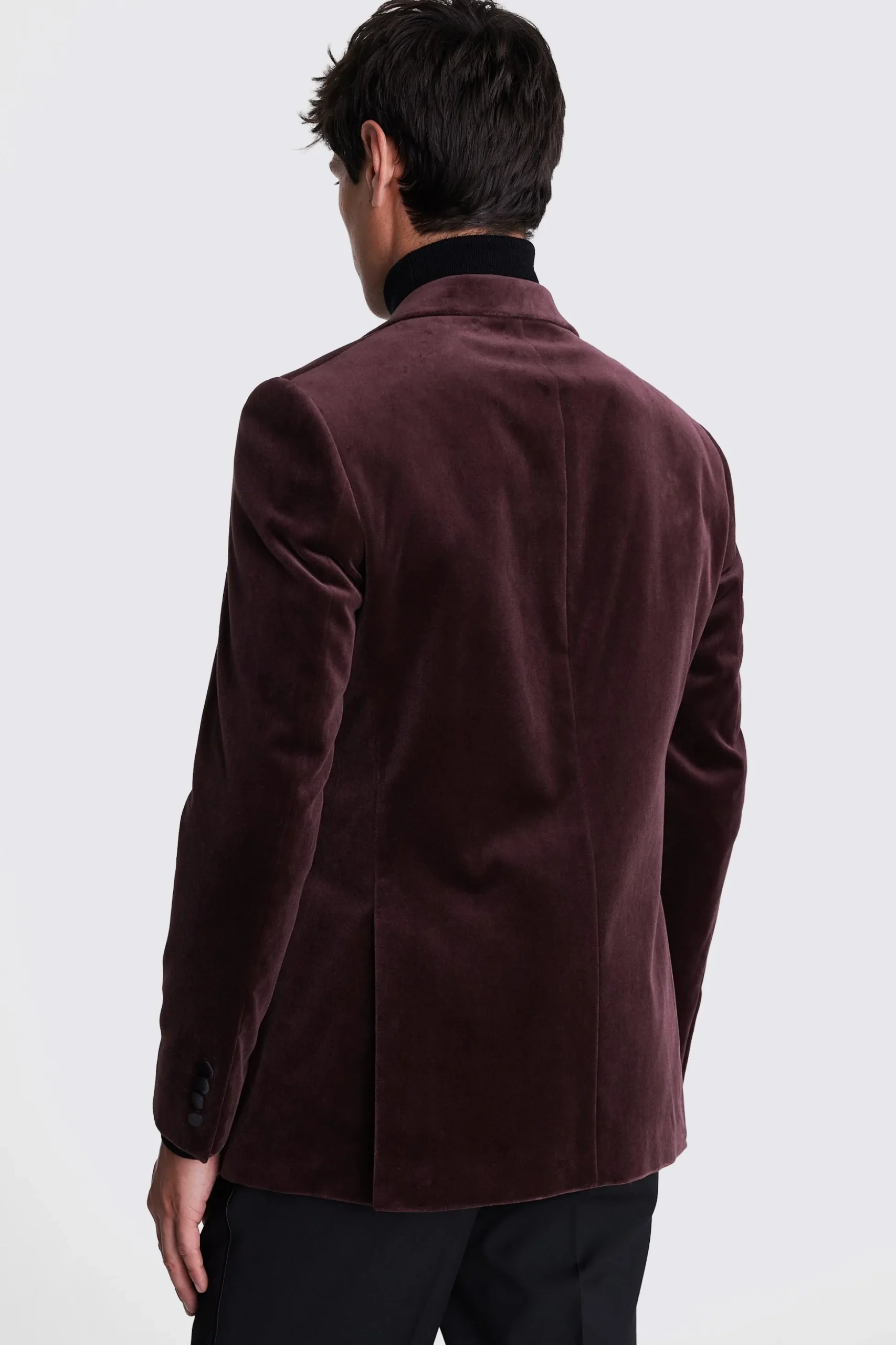 Regular Fit Plum Velvet Jacket