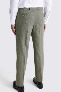 Regular Fit Sage Herringbone Trouser