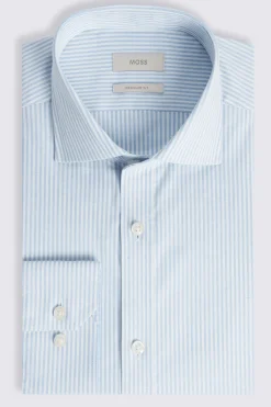 Regular Fit Sky Oxford Stripe Stretch Shirt