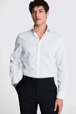 Regular Fit Sky Print Contrast Shirt