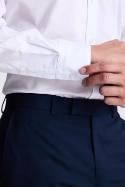 Regular Fit White Dobby Stretch Shirt