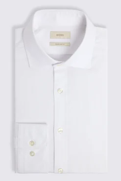 Regular Fit White Dobby Stretch Shirt