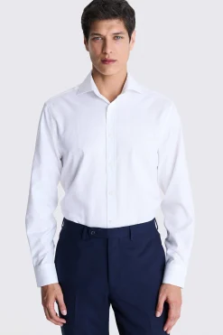 Regular Fit White Dobby Shirt