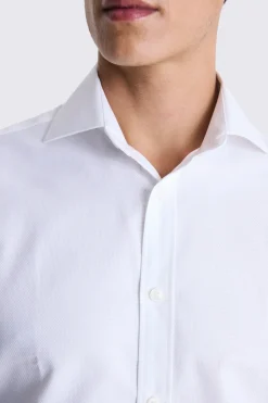 Regular Fit White Dobby Shirt