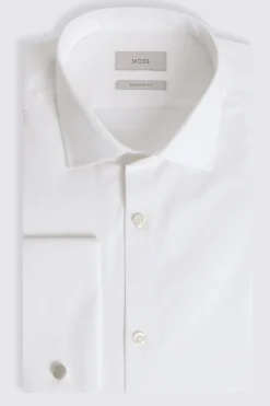 Regular Fit White Honeycomb Dobby Shirt