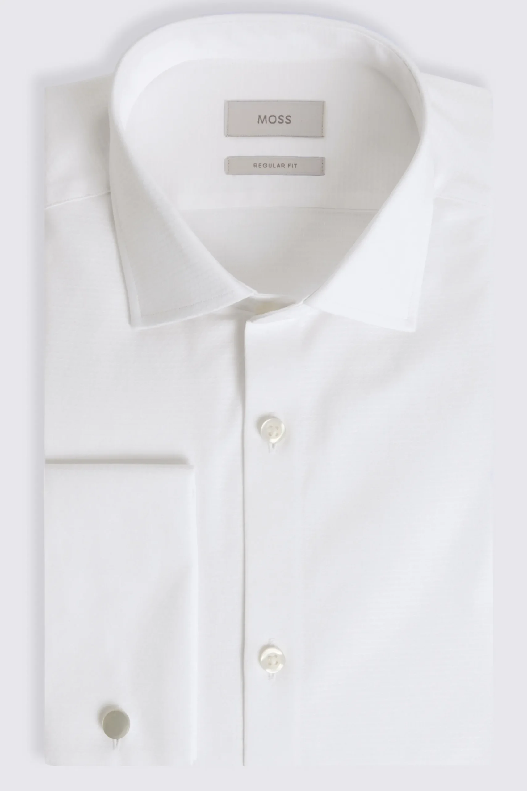 Regular Fit White Honeycomb Dobby Shirt