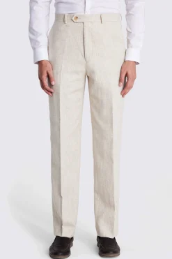 Relaxed Fit Ecru Herringbone Trousers