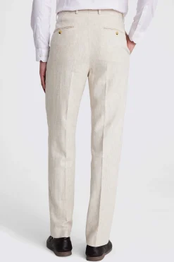 Relaxed Fit Ecru Herringbone Trousers